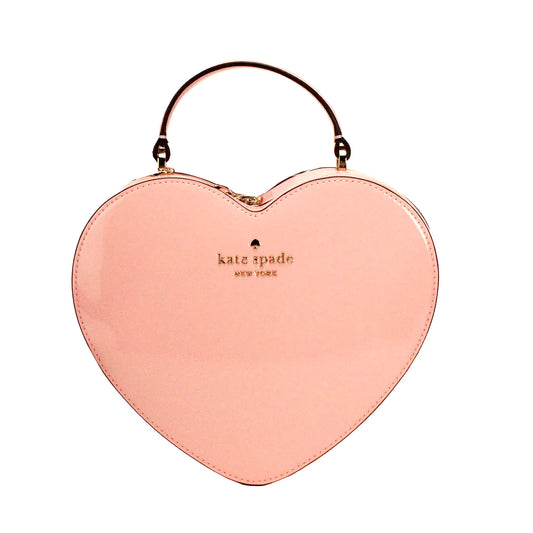 Kate Spade Love Shack Tea Rose Patent Leather Heart Crossbody