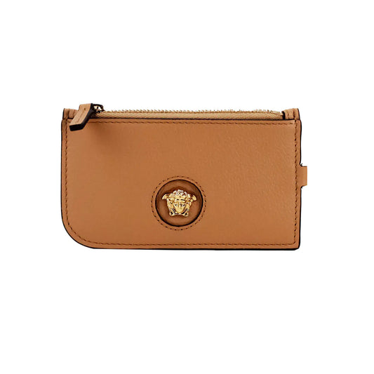 Versace Medusa Leather Caramel Key Ring Card Case Wallet